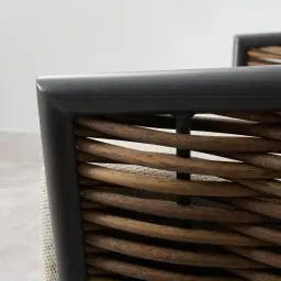 Lucia Warm Beige Outdoor Chair - Charcoal Frame