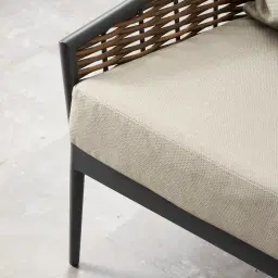 Lucia Warm Beige Outdoor Chair - Charcoal Frame