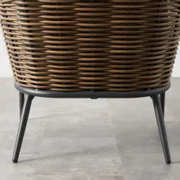 Lucia Warm Beige Outdoor Chair - Charcoal Frame