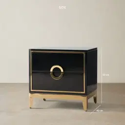 Jacus Black Bedside Table