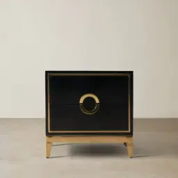 Jacus Black Bedside Table