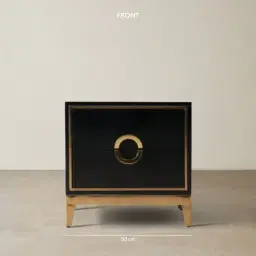 Jacus Black Bedside Table