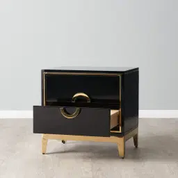 Jacus Black Bedside Table