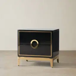 Jacus Black Bedside Table