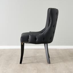 Camille II Black Vegan Leather Dining Chair 