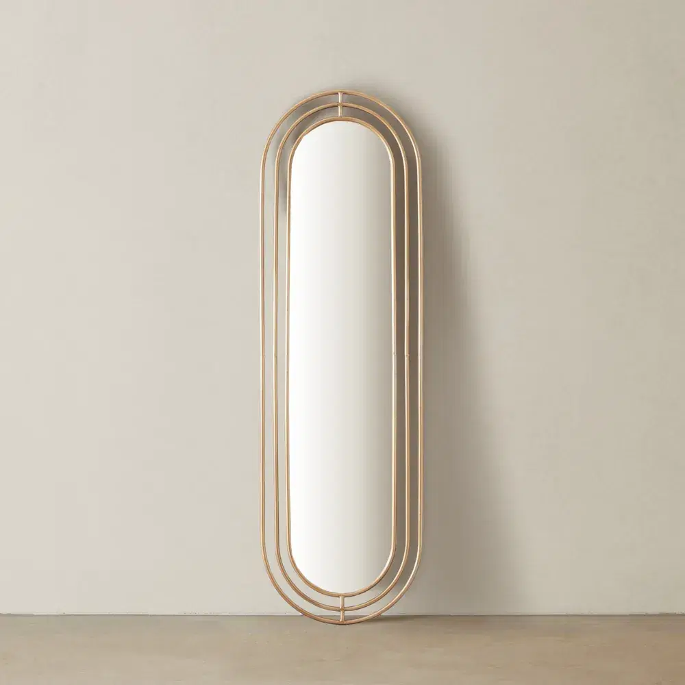 Hippodrome Antique Gold Oval Mirror 