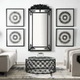 Perry Matte Black Rectangle Mirror 
