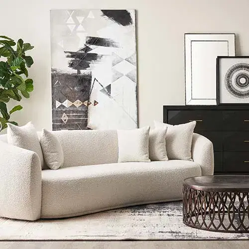 Everett Cream Boucle 3-Seater Sofa