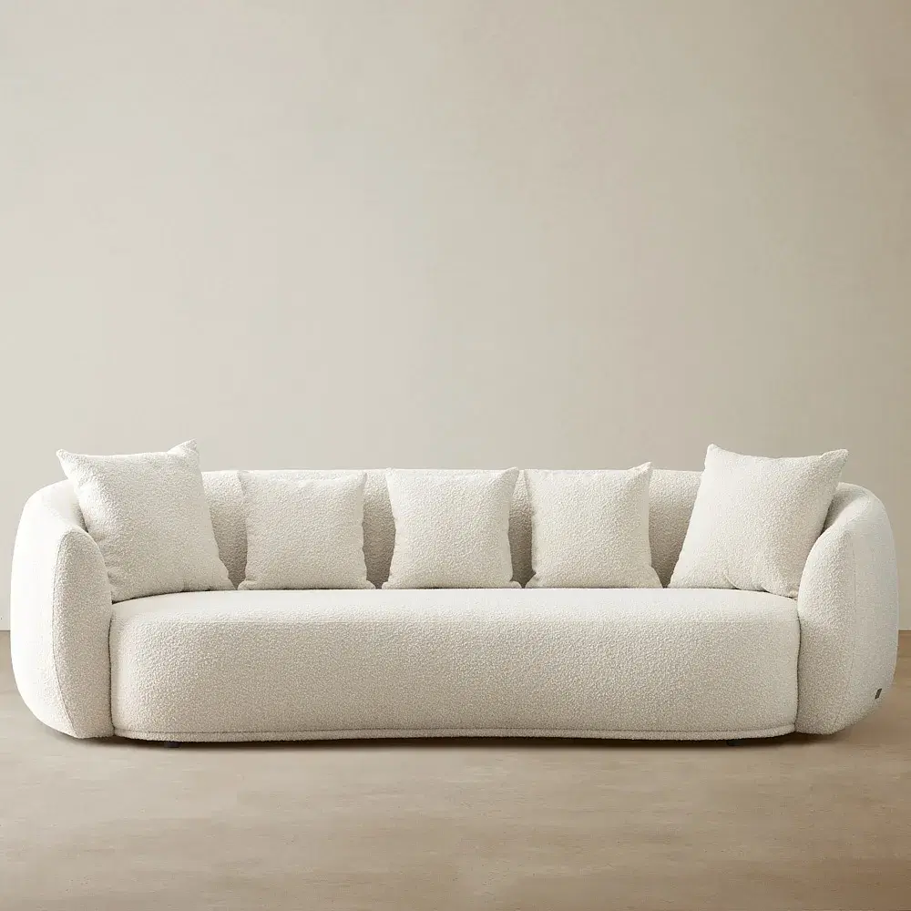 Everett Cream Boucle 3-Seater Sofa