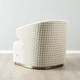 Arlo Light Grey and Vanilla Boucle Occasional Chair