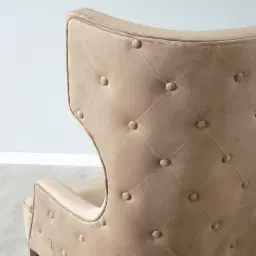 Berdine Beige Velvet Occasional Chair