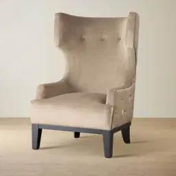 Berdine Beige Velvet Occasional Chair