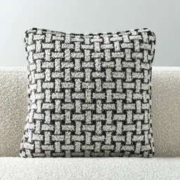 Arlo Charcoal and Cream Boucle Cushion