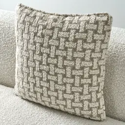 Arlo Light Grey and Cream Boucle Cushion