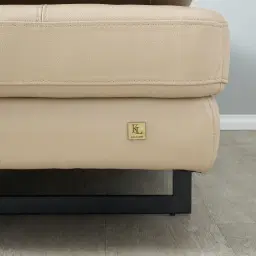 Lennox Almond Cream Leather 2-Seater Sofa