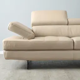 Lennox Almond Cream Leather 2-Seater Sofa