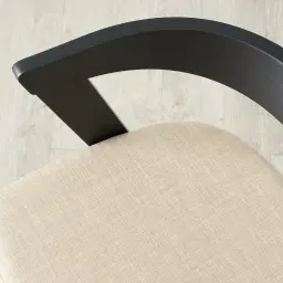 Franco Beige Linen Chair with Black Beech Wood Legs