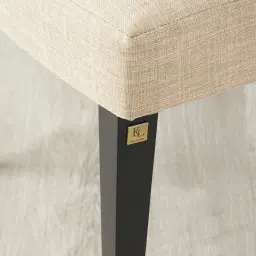 Franco Beige Linen Chair with Black Beech Wood Legs