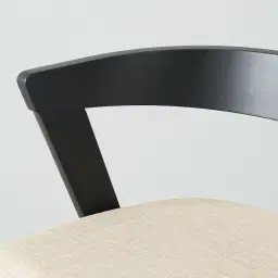 Franco Beige Linen Chair with Black Beech Wood Legs