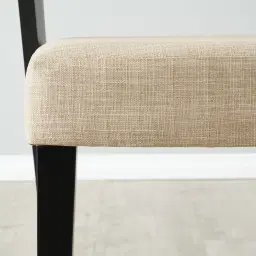 Franco Beige Linen Chair with Black Beech Wood Legs