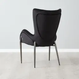 Henry Black Velvet Dining Chair - Black Nickel Legs