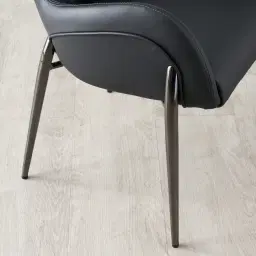 Henry Black Vegan Leather Dining Chair - Black Nickel Legs