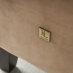 Vogue Beige Velvet 3 Seater Sofa 