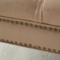 Vogue Beige Velvet Ottoman 