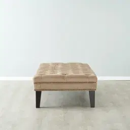 Vogue Beige Velvet Ottoman 