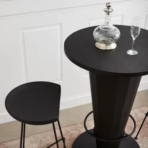 Samba Black Acacia Wood Bar Stool 