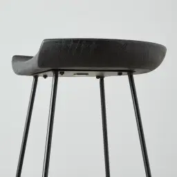 Samba Black Acacia Wood Bar Stool 