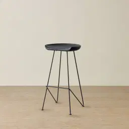 Samba Black Acacia Wood Bar Stool 