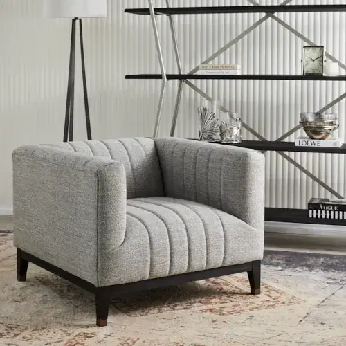 Astoria III Mid Grey Woven Fabric Chair 