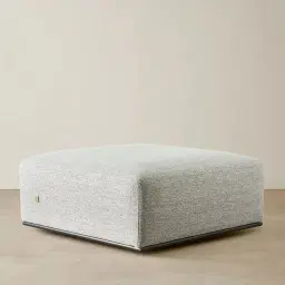 Erica Mid Grey Woven Fabric Ottoman  