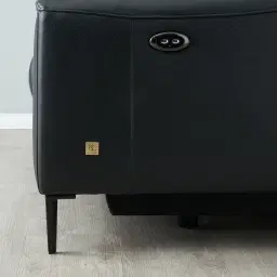 Bruce Black Leather 3-Seater Electric Recliner 