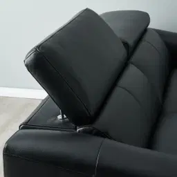Bruce Black Leather 3-Seater Electric Recliner 