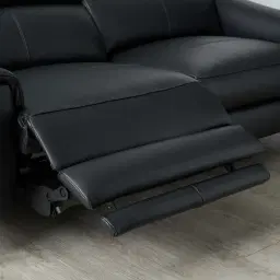 Bruce Black Leather 3-Seater Electric Recliner 