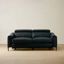 Bruce Black Leather 3-Seater Electric Recliner 