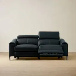 Bruce Black Leather 3-Seater Electric Recliner 