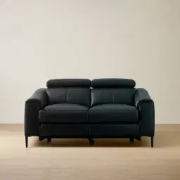 Bruce Black Leather 2-Seater Electric Recliner 