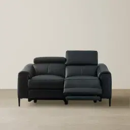 Bruce Black Leather 2-Seater Electric Recliner 