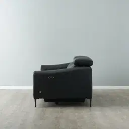 Bruce Black Leather 2-Seater Electric Recliner 