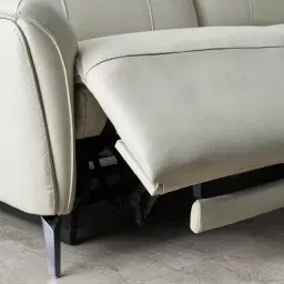 Carolina Cream Leather 3-Seater Electric Recliner 