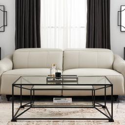 Carolina Cream Leather 3-Seater Electric Recliner 