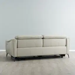 Carolina Cream Leather 3-Seater Electric Recliner 