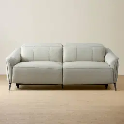 Carolina Cream Leather 3-Seater Electric Recliner 