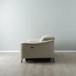 Carolina Cream Leather 2-Seater Electric Recliner 