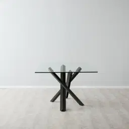 Lola Black Dining Table - Glass Top