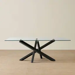 Lola Black Dining Table - Glass Top