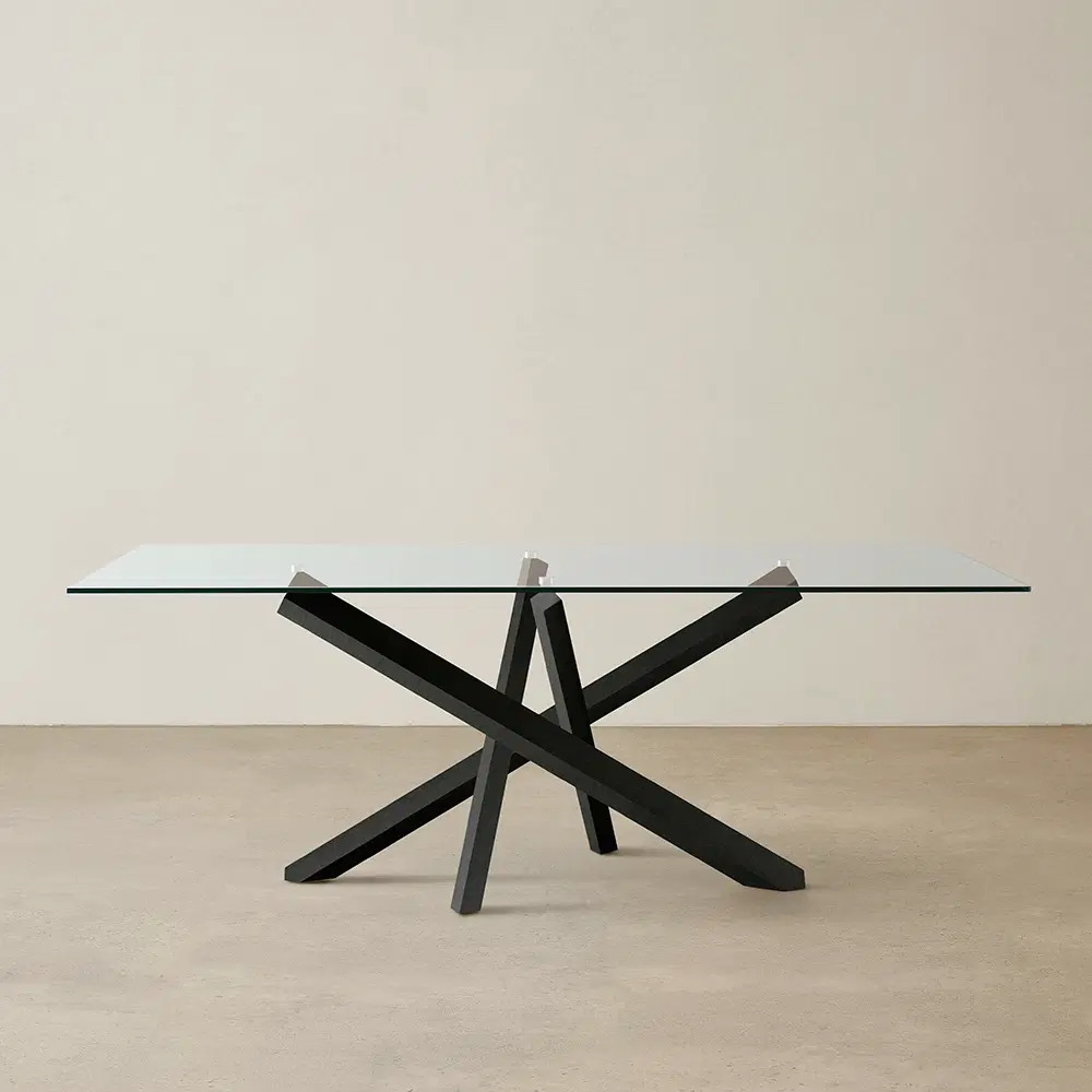 Lola Black Dining Table - Glass Top